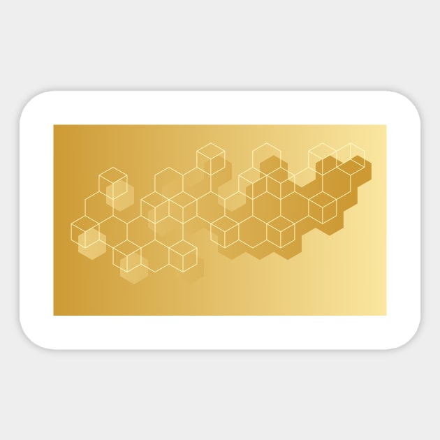 Yellow Cubic Pattern Sticker by PayPau